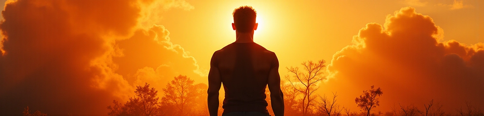 Strong man silhouette representing male vitality and health